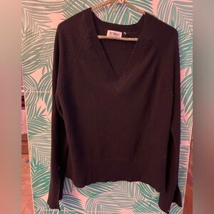 27 mile black 100% cashmere sweater pearl buttons sleeves sz small